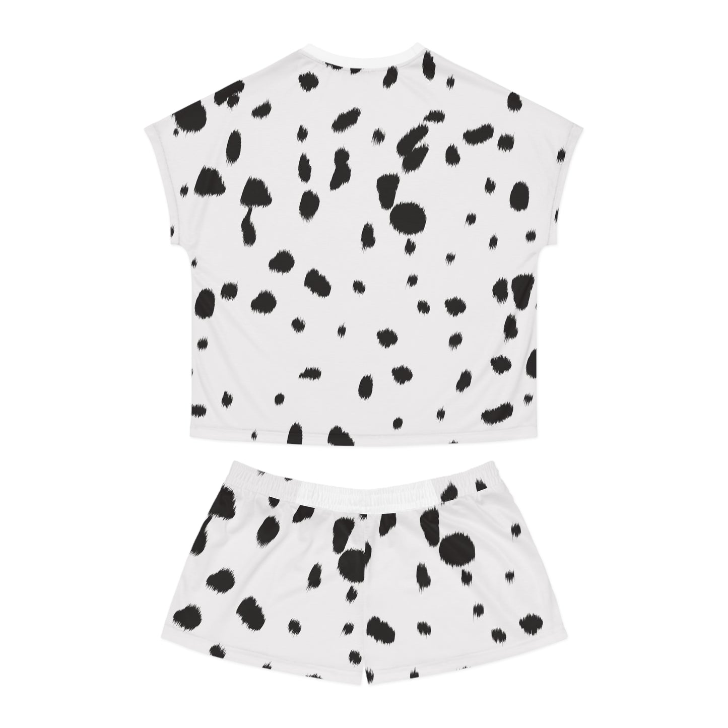 Dalmatian Print Women's Short Pajama Set - Stylish Loungewear for Relaxation