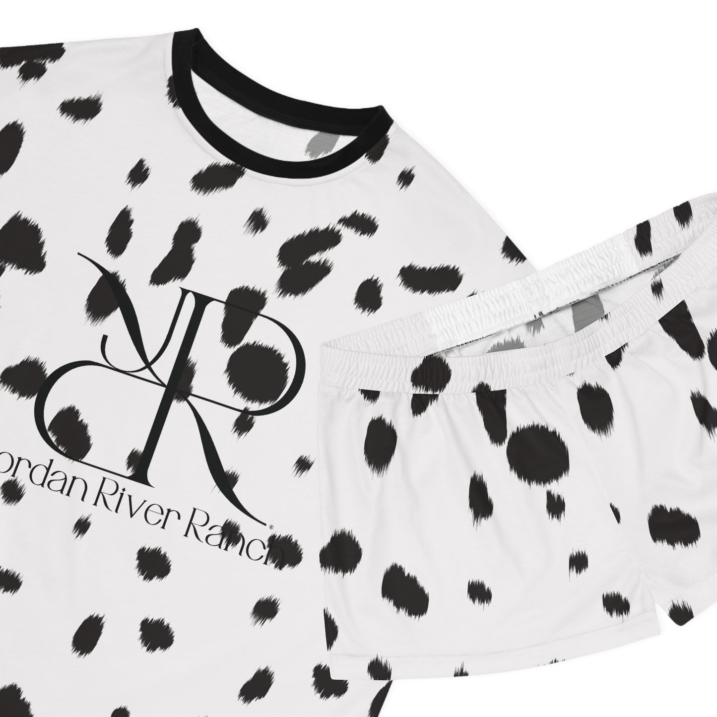 Dalmatian Print Women's Short Pajama Set - Stylish Loungewear for Relaxation
