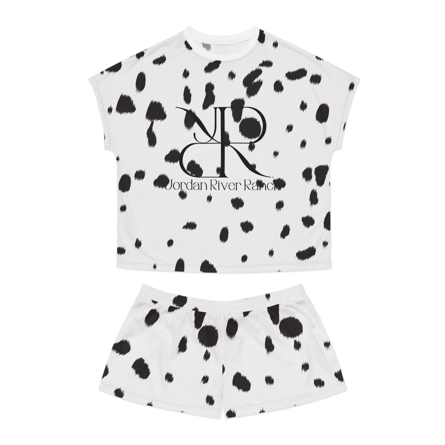Dalmatian Print Women's Short Pajama Set - Stylish Loungewear for Relaxation