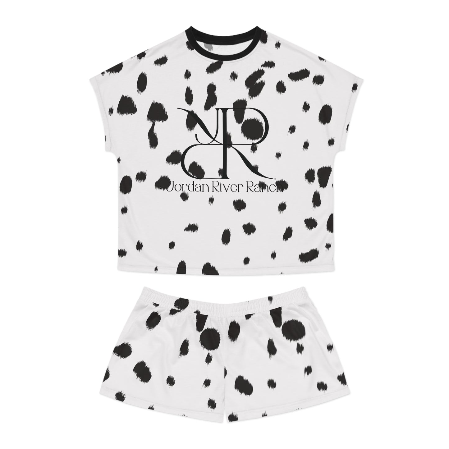 Dalmatian Print Women's Short Pajama Set - Stylish Loungewear for Relaxation