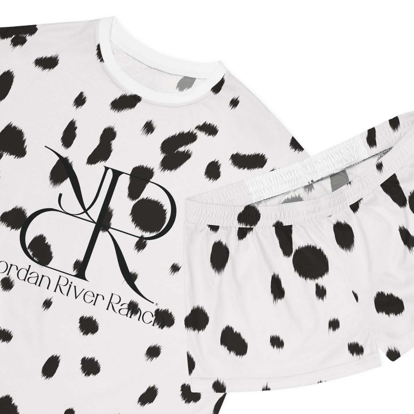 Dalmatian Print Women's Short Pajama Set - Stylish Loungewear for Relaxation